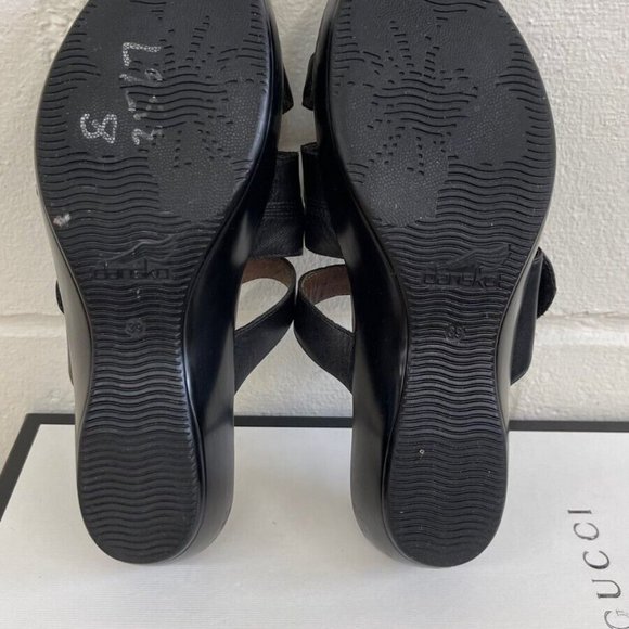 Dansko Dixie Full Grain Black/Turquoise Women's  Leather Sandals Size US 8.5 - Picture 9 of 9